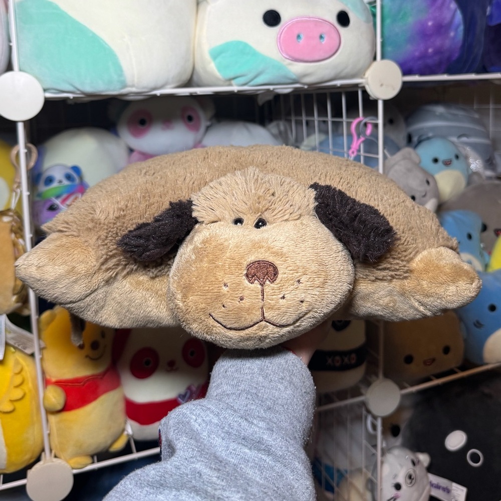 Pillow Pets Pee-Wees Brown Dog 11” Stuffed Animal Plush and Mini Pillow